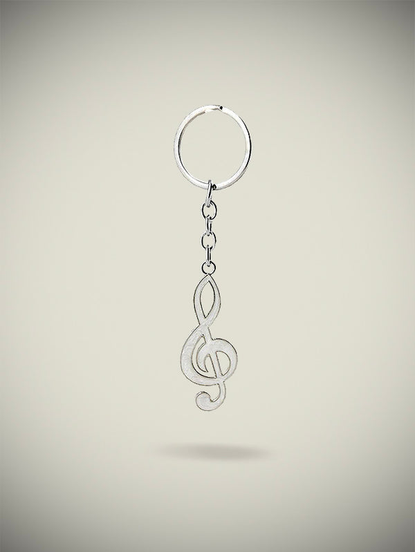 Llavero Plateado y Esmalte 'Clave de Sol'