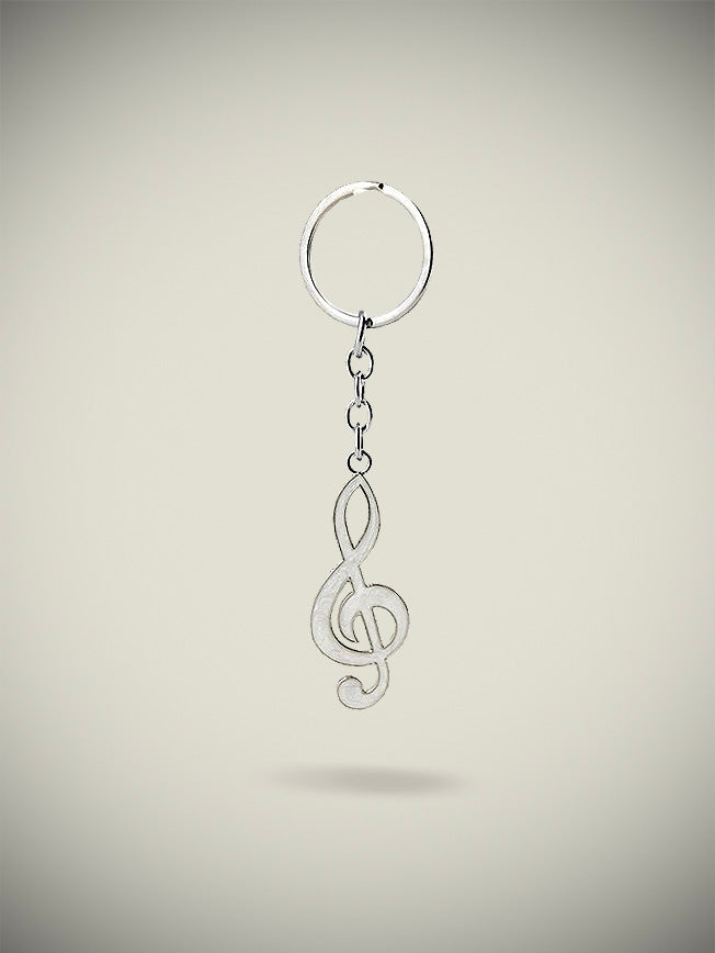 Llavero Plateado y Esmalte 'Clave de Sol'