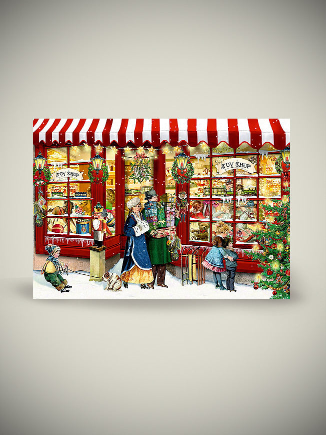 Tarjeta de Navidad y Adviento 'Escaparate de Navidad' - Toy Shop