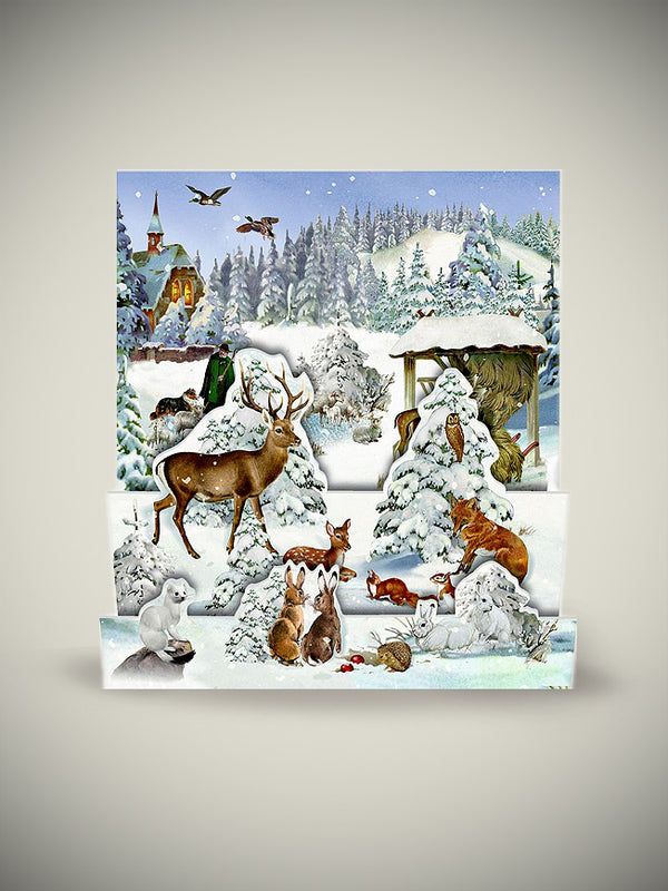 Tarjeta de Navidad y Adviento 'Paisajes de Invierno' - Bosque Nevado