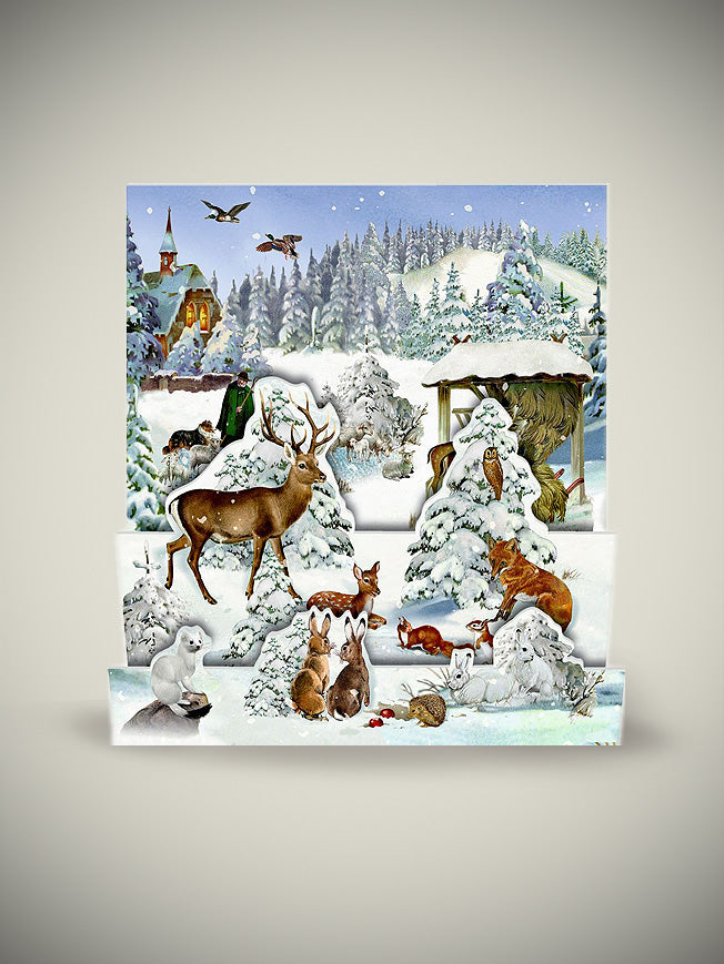 Tarjeta de Navidad y Adviento 'Paisajes de Invierno' - Bosque Nevado