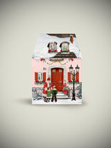 Pequeña Tarjeta de Navidad y Adviento 'Casas de Navidad' - Rosa