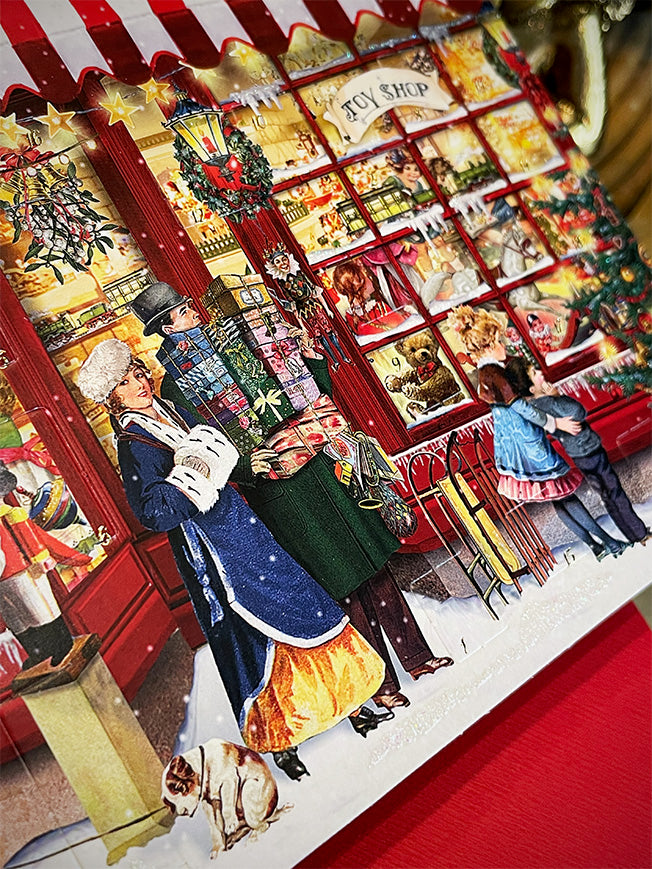 Tarjeta de Navidad y Adviento 'Escaparate de Navidad' - Toy Shop