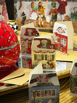 Pequeña Tarjeta de Navidad y Adviento 'Casas de Navidad' - Beige