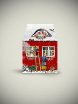 Pequeña Tarjeta de Navidad y Adviento 'Casas de Navidad' - Rojo
