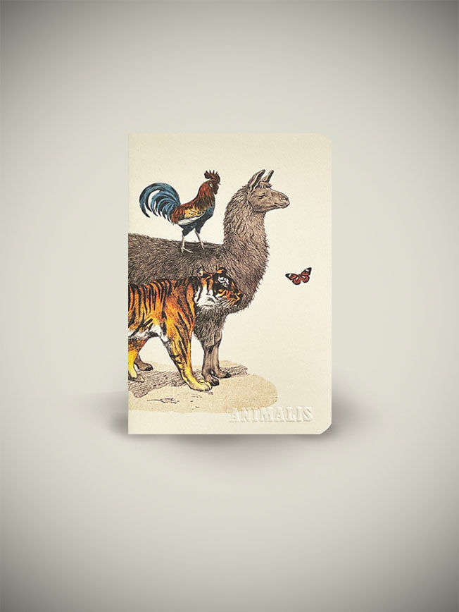 Mini Libreta 'Animalis' - Tigre, Llama y Gallo