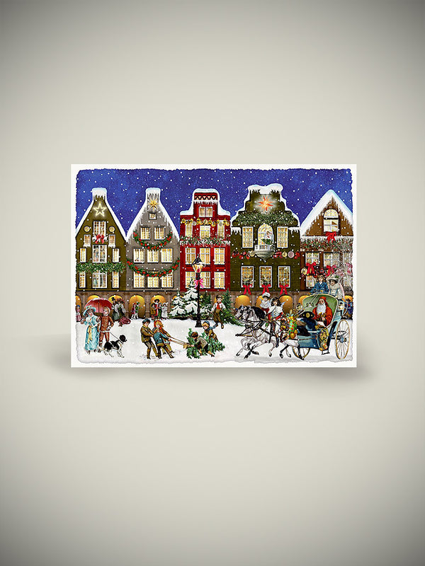 Mini Tarjeta de Adviento 'Escenas de Navidad' - Casas