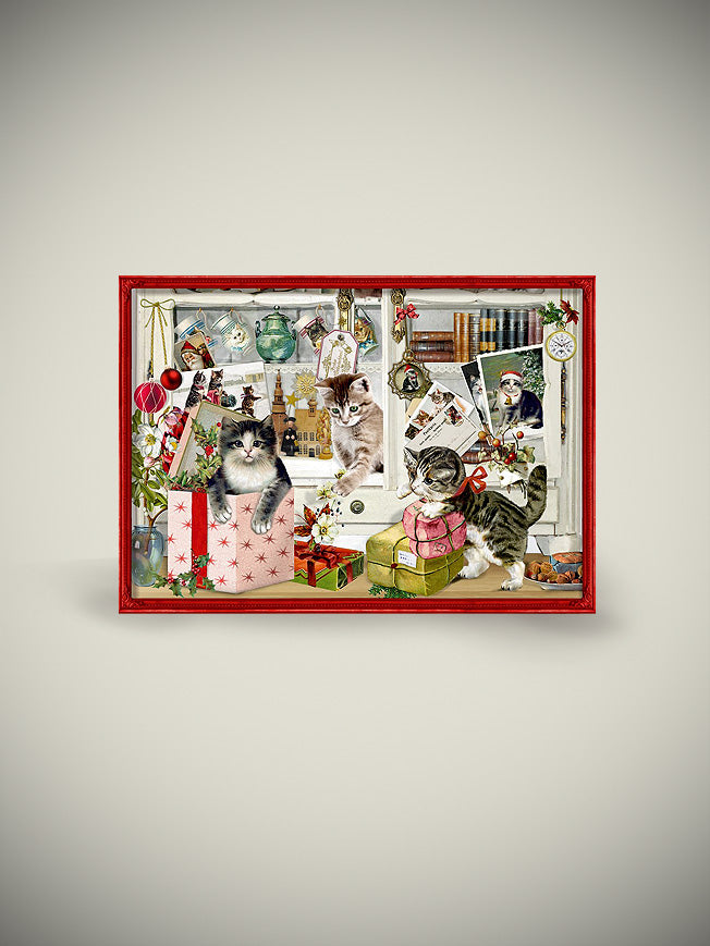Mini Tarjeta de Adviento 'Escenas de Navidad' - Gatos