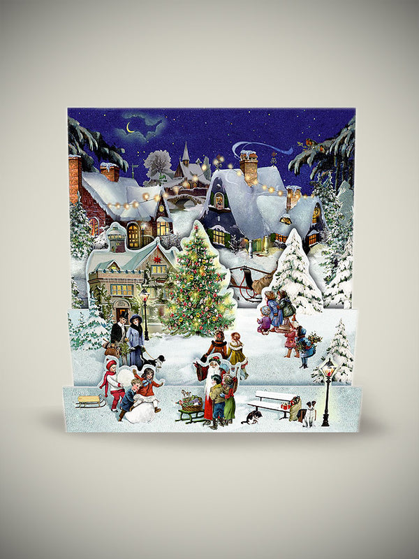 Tarjeta de Navidad y Adviento 'Paisajes de Invierno' - Pueblo Nevado