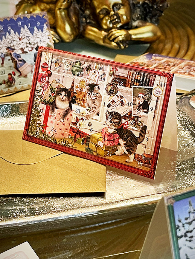 Mini Tarjeta de Adviento 'Escenas de Navidad' - Gatos