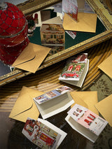 Pequeña Tarjeta de Navidad y Adviento 'Casas de Navidad' - Beige
