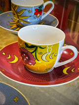 Juego de 6 Tazas y Platos de Café  'Sun & Moon'