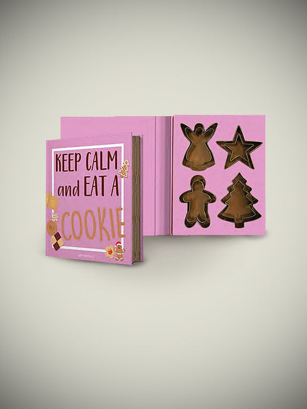 Set of 8 'Gift Novels' Cookie Molds - Keep Calm and Eat a Cookie
