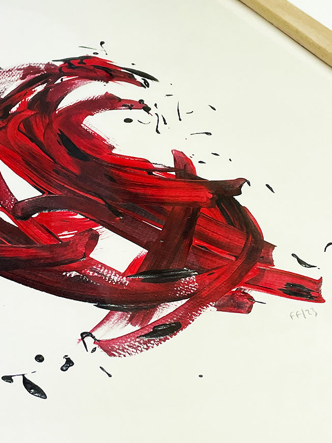 Pintura Original 'Explosión en Rojo' - 65x50 cm - Federico Font