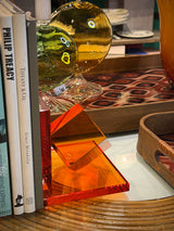 Pieza Sujeta Libros de Cristal 'Déco' - Naranja