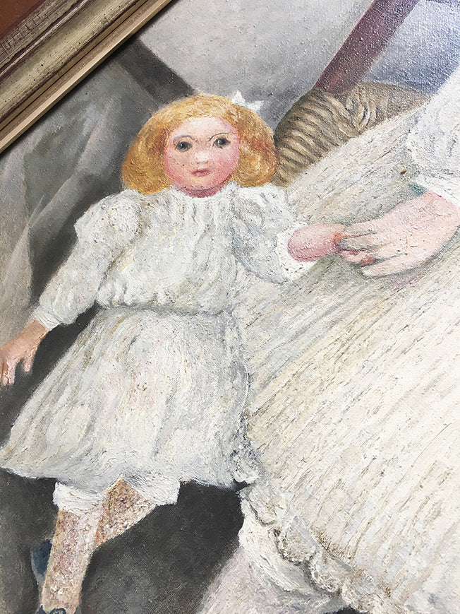 original-classic-art-painting-with-little-girl-and-doll