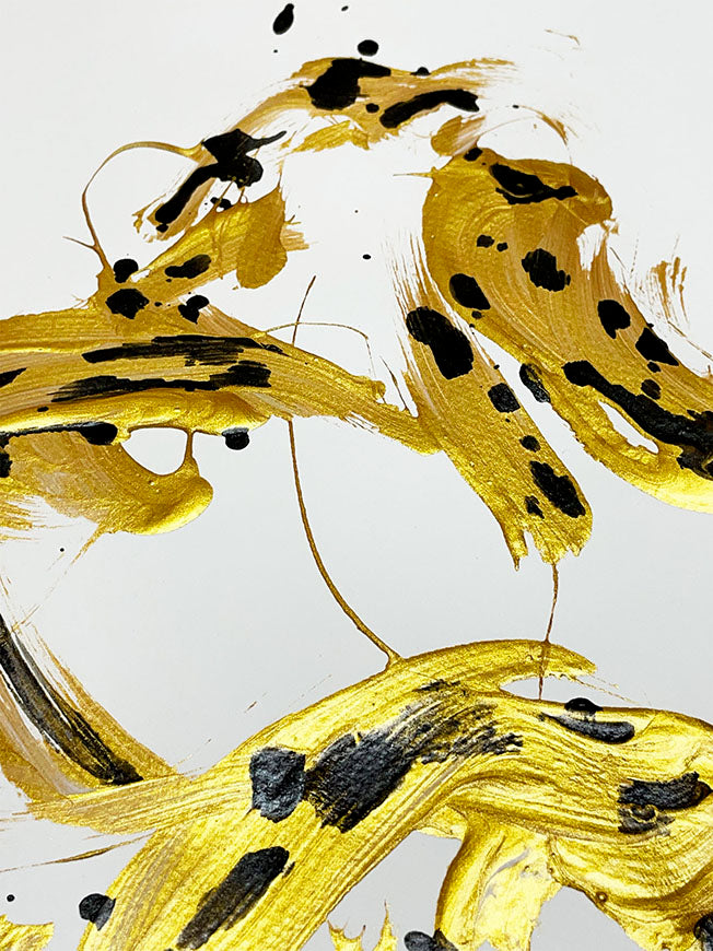 Modern Abstract Painting 'Explosion of Gold' | 65x50cm – Tartan & Zebra