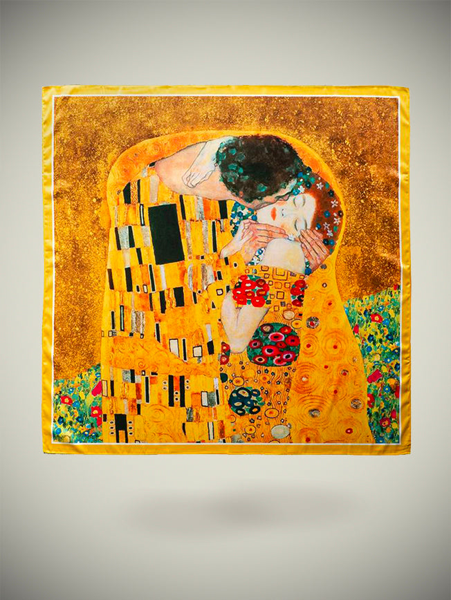 Pañuelo Estampado 'El Beso' 90x90 cm - Gustave Klimt