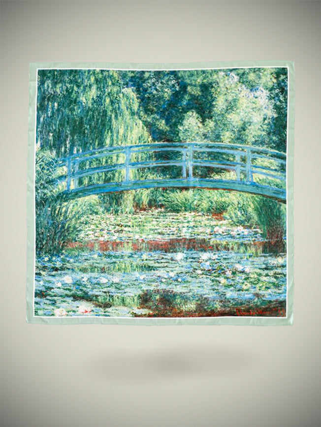 Pañuelo Estampado 'El Puente Japonés' 90x90 cm - Monet