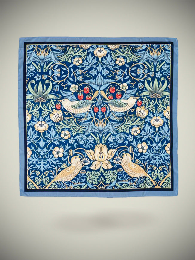 Pañuelo Estampado 'Strawberry Thief' 90x90 cm - William Morris
