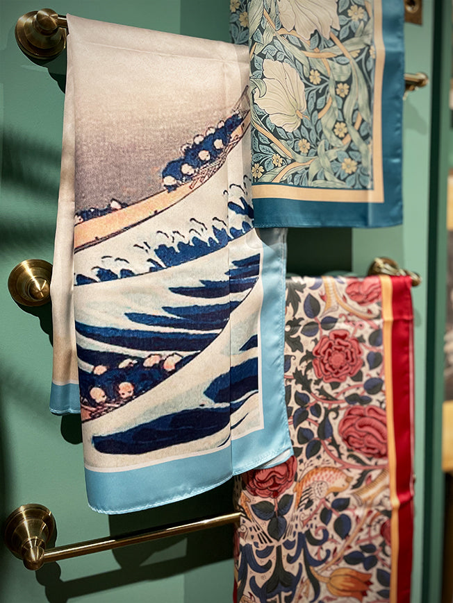 Pañuelo Estampado 'La Gran Ola' 90x90 cm - Katsushika Hokusai