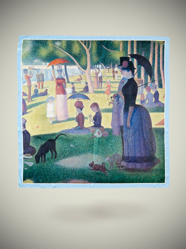 Pañuelo Estampado 'Tarde de domingo en la isla de la Grande Jatte' 90x90 cm - Seurat