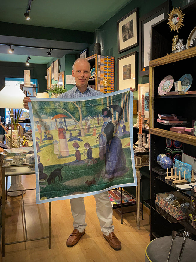 Pañuelo Estampado 'Tarde de domingo en la isla de la Grande Jatte' 90x90 cm - Seurat