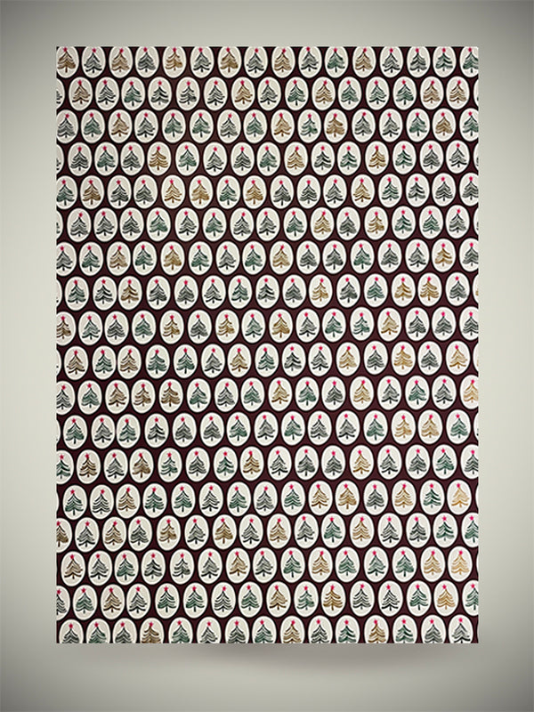 Christmas Paper Roll 'Christmas Trees Collage' - Caroline Gardner - 5 Meters