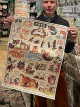 Papel Poster & Wrap 'Vintage Cats II' - Cavallini & Co