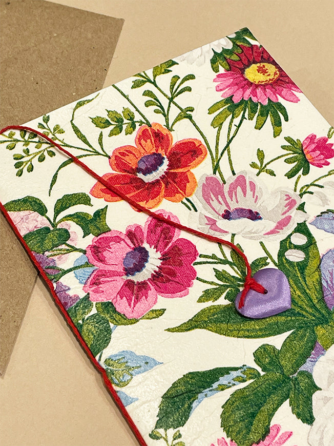 Greeting Card 'Patchwork Flowers' - Handmade