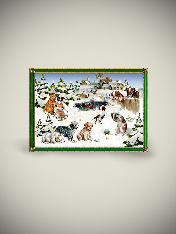 Mini Tarjeta de Adviento 'Escenas de Navidad' - Perros