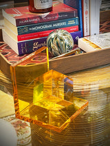 Pieza Sujeta Libros de Cristal 'Déco' - Ámbar