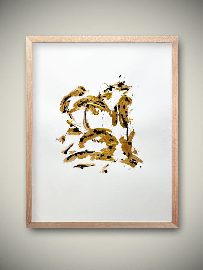 Modern Abstract Painting 'Explosion of Gold' | 65x50cm – Tartan & Zebra