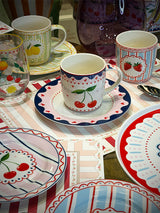 Plato de Postre de Porcelana 'Fruit Mania' Cerezas