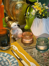 Portavela Tealight de Cristal 'Brisa' - Ámbar