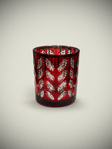 Portavela de Cristal Rojo 'Flakes' - Pequeño