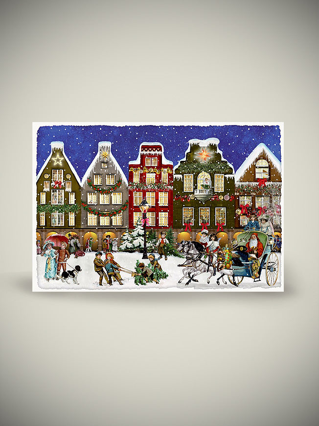 Tarjeta Calendario de Adviento 'Casas de Navidad'