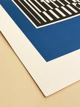 Serigraphy H.C. 'Blue, White and Black Geometric' - Victor Vasarely