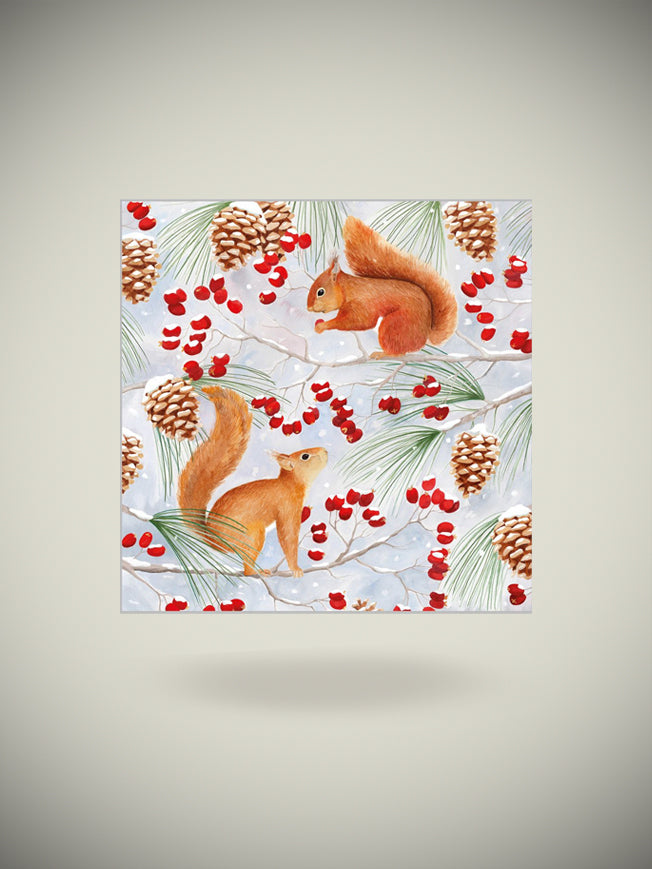 Pack de 20 Servilletas de Papel 'Squirrel Chat' - 25x25 cm