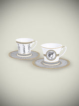 Juego de 2 Tazas y Platos de Café 'Palladium' - 80 ml