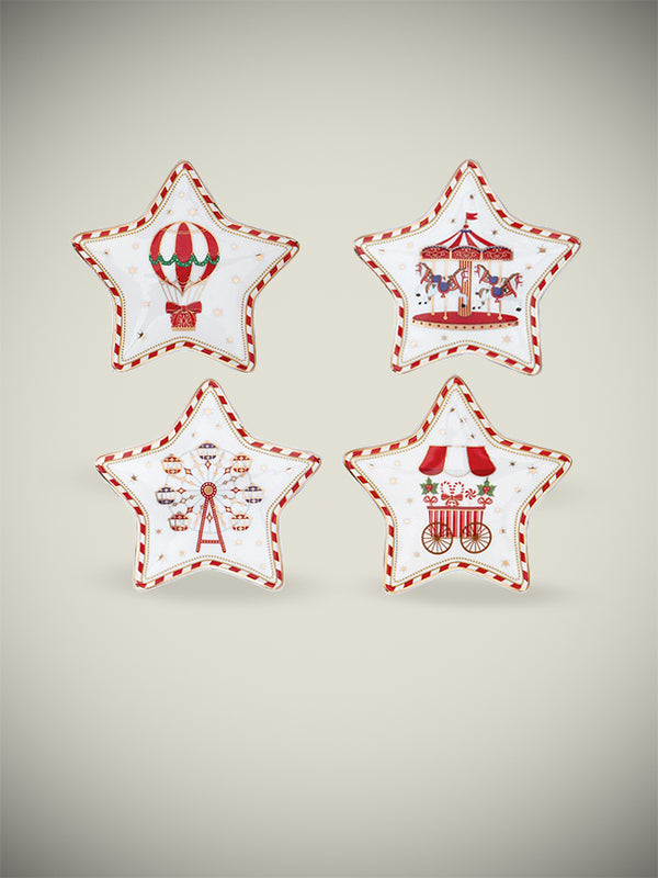 Set de 4 Platitos para Bolsitas de Té 'Christmas Wonderland'