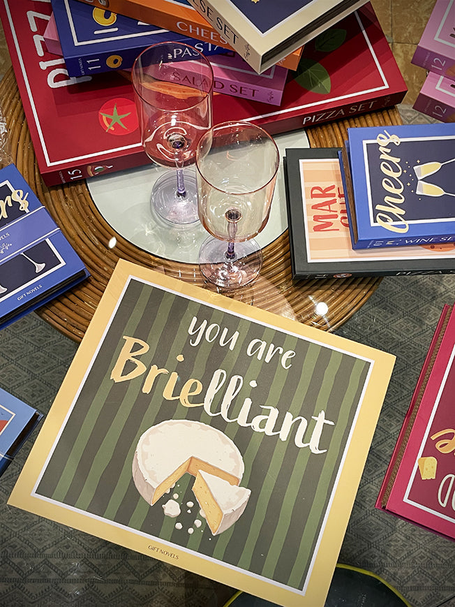 Gift Novels Cheese Board and Knife Set - You Are Brilliant