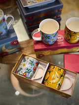 Juego de 2 Mugs de Porcelana 'Sun & Moon' - 350 ml