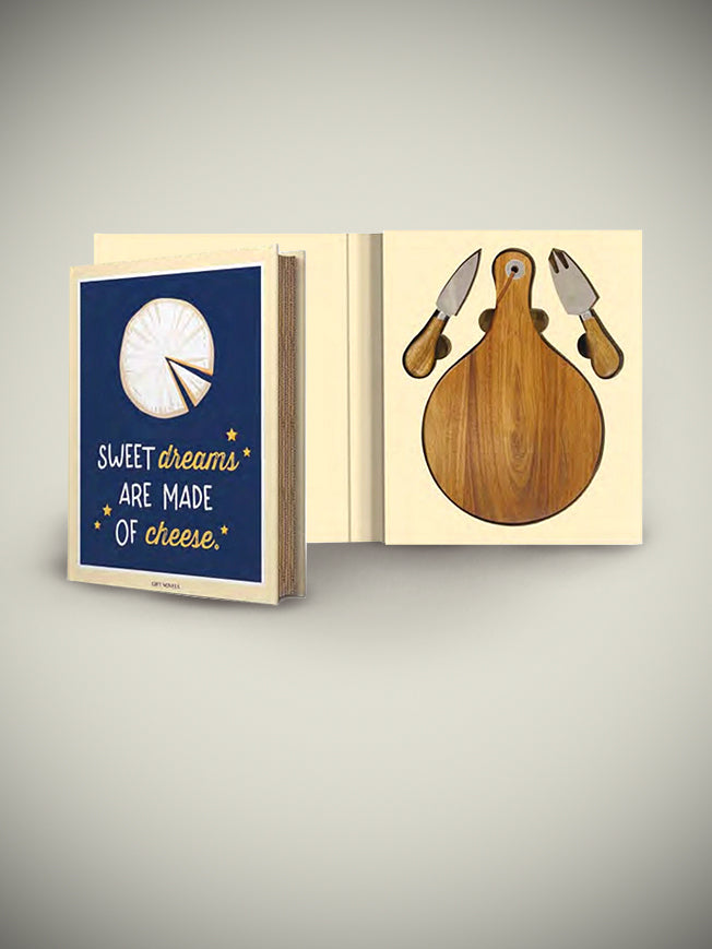 Gift Novels Cheese Board and Knife Set - Sweet Dreams Are Made of Cheese