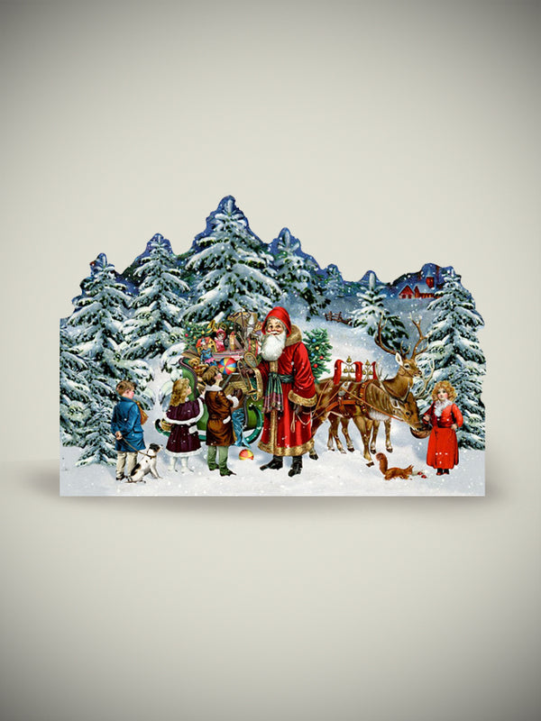 tarjeta-calendario-de-adviento-con-paisaje-y-santa-claus