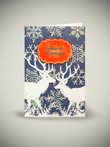 Christmas Card 'Reindeer and Snowflakes'