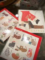Tarjeta de Navidad 'Sausage Dog & Santa' - Caroline Gardner