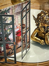 Tarjeta de Navidad y Adviento 'Ventana Nostálgica' - Verde