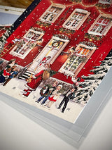 Tarjeta Calendario de Adviento 'Casa de Navidad' - Roja