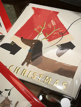 Tarjeta de Navidad 'Sausage Dog & Santa' - Caroline Gardner